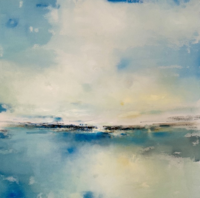 Gabi Troester – Mittel-Wie-blau-ist-heute-das-Meer-100x100cm-2025 – Werkbund Steiermark